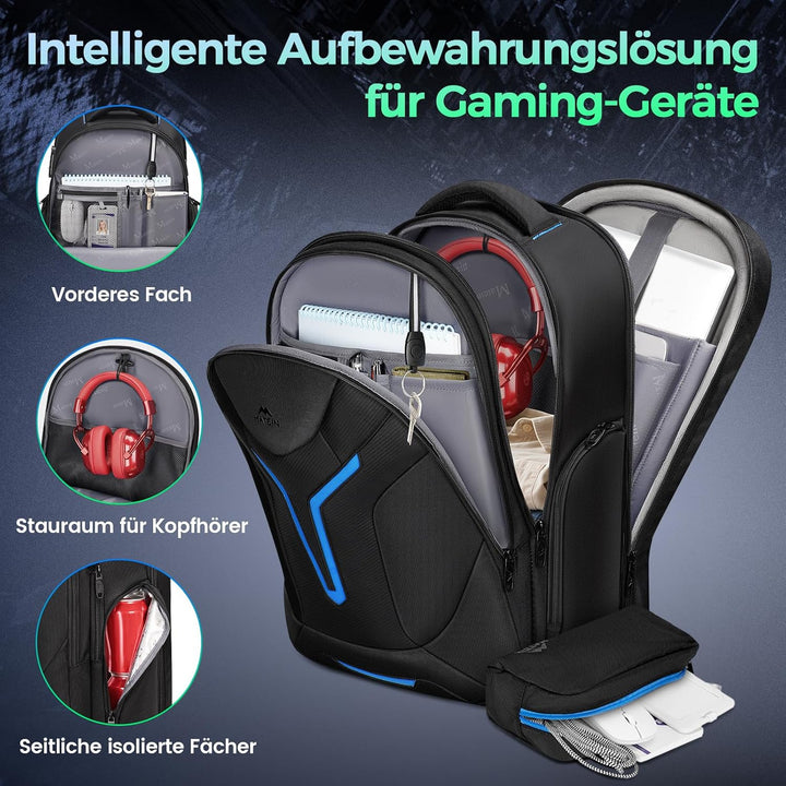 MATEIN Laptop Rucksack Herren 18 Zoll, Gaming Laptop Rucksack Zahlenschloss | Rucksack Herren Gross