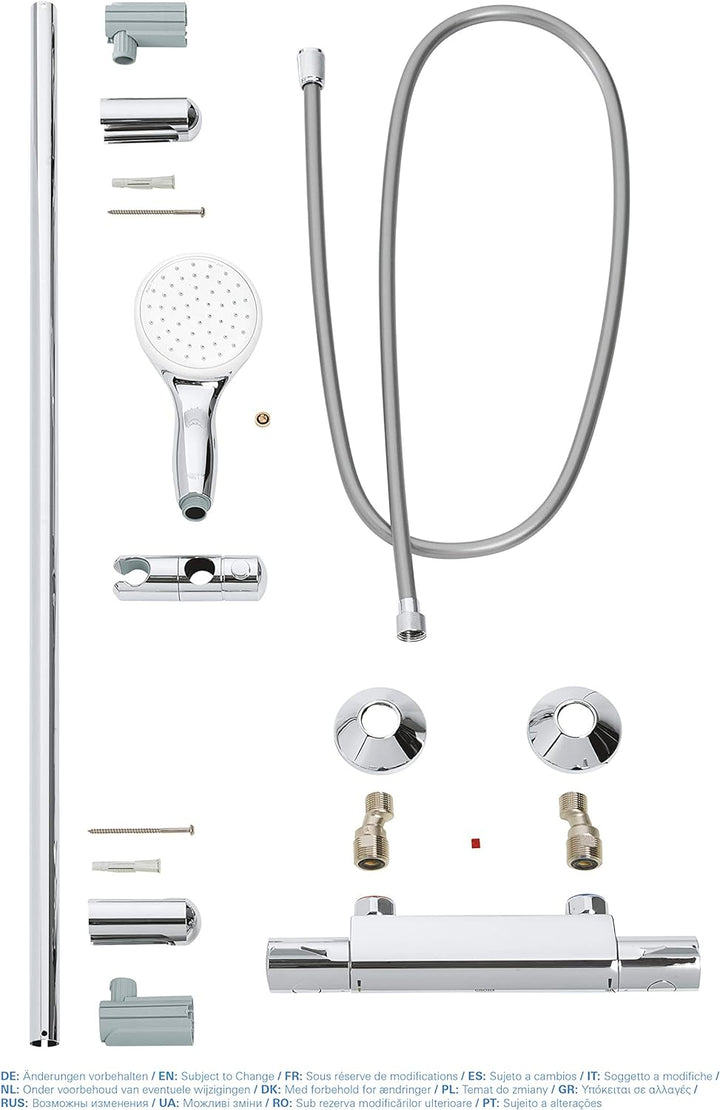 Grohe Grohtherm 800 | Brause- und Duschsystem - Thermostat -Brausebatterie | Inklusive Brausegarnitu