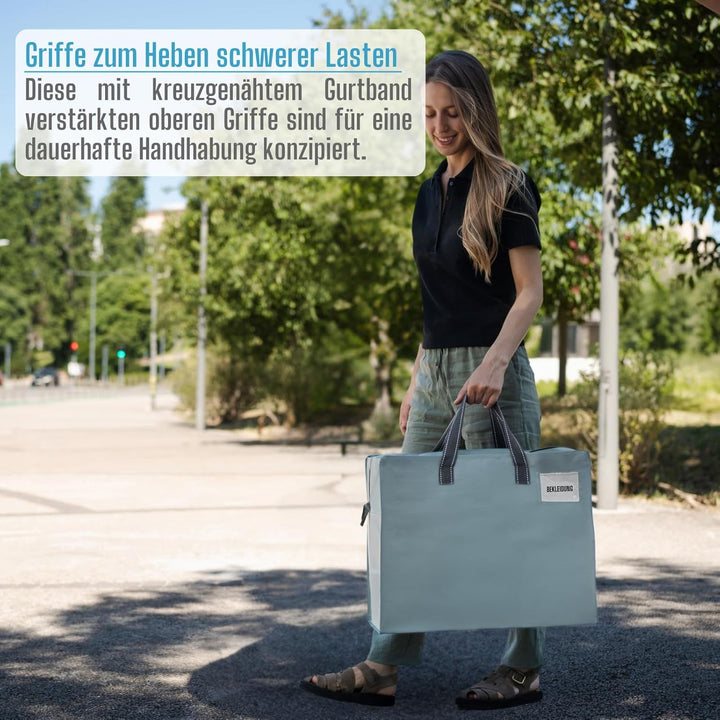 VENO 50 Liter Extra Gross Aufbewahrungstasche mit starke Griffe und Reissverschlüssen für Umzug, Cam