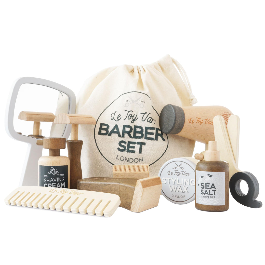 Le Toy Van Friseur und Friseur Set, Rollenspielzeug, 10-teilig, ab 3 Jahren, weiss, FSC-Holz