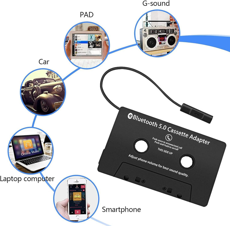 ZHITING Kassetten Adapter für Autoradio,KFZ-Kassettenadapter,Auto-Audio-Kassette auf AUX-Adapter,Gee