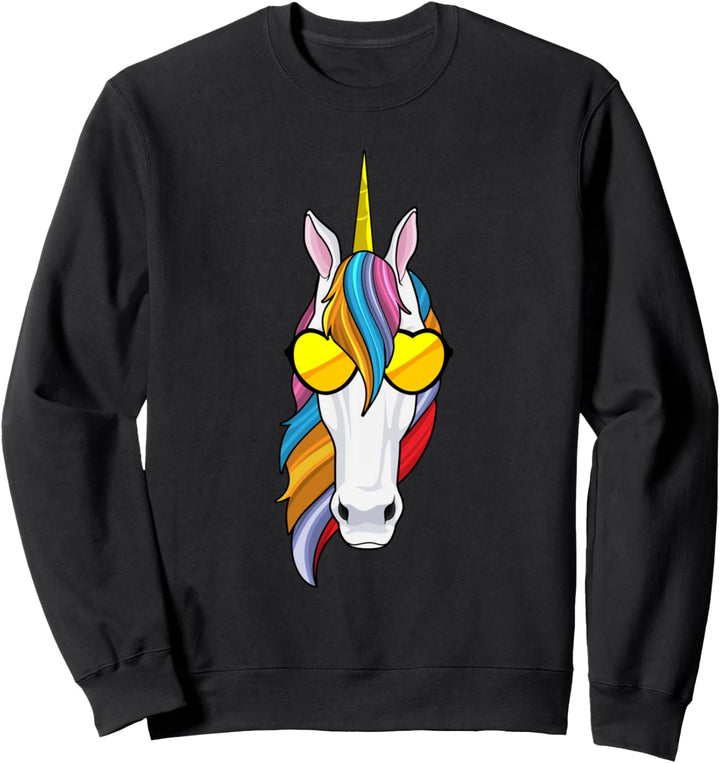 Einhorn Herz Sonnenbrille Sweatshirt