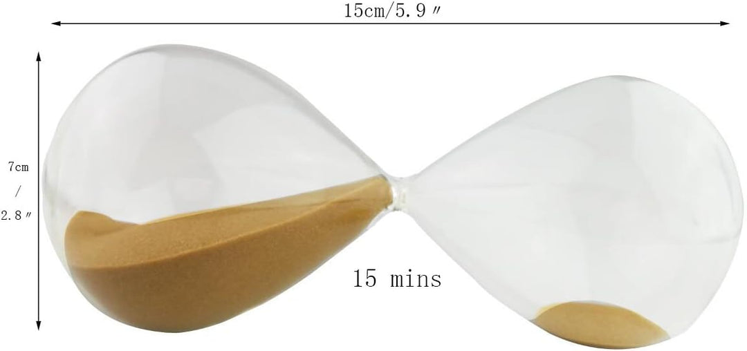 Sanduhr, farbig, Glas, ideal als Weihnachtsgeschenk oder zum Geburtstag 15 Minutes braun, 15 Minutes
