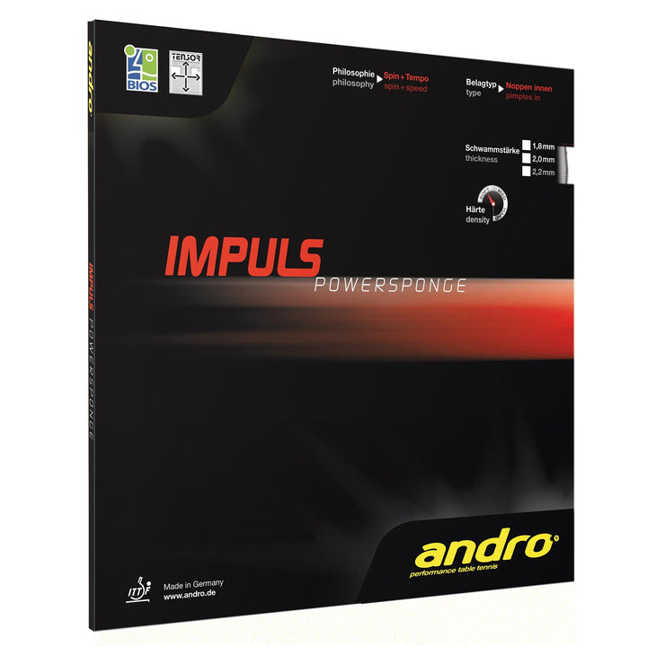 ANDRO Belag Impuls Powersponge Schwarz 1,8 mm, Schwarz 1,8 mm