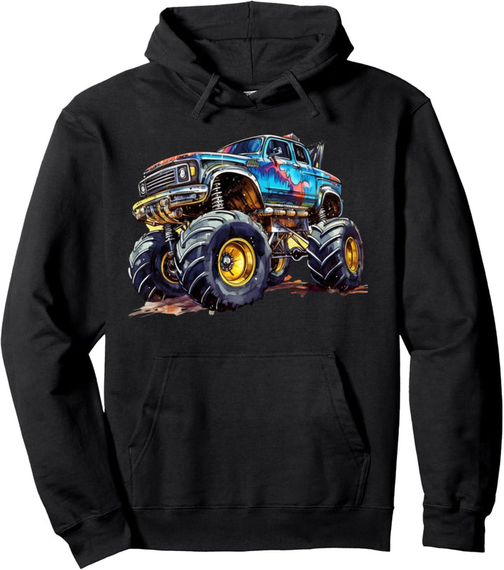 Monstertruck für Kleinkinder, Kinder Retro Vintage Monstertruck Pullover Hoodie
