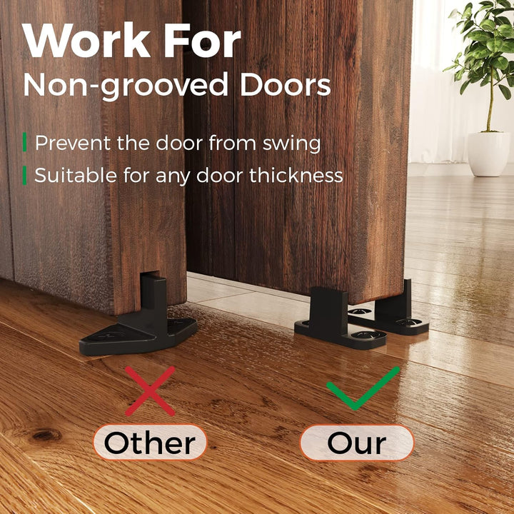 WINSOON 200cm Schiebetür Komplettset Schwarz Schiebetür Schiene Schiebetürbeschlag Set Schwerlast Sc