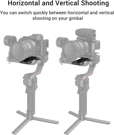 SMALLRIG RS2/RSC2/RS3/RS3 Pro Quick Release Plate Schnellwechselplatte mit Arca-Swiss für DJI RS 2/R
