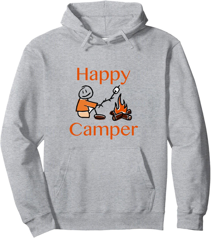 Happy Camper Toasting Marshmallows Pullover Hoodie