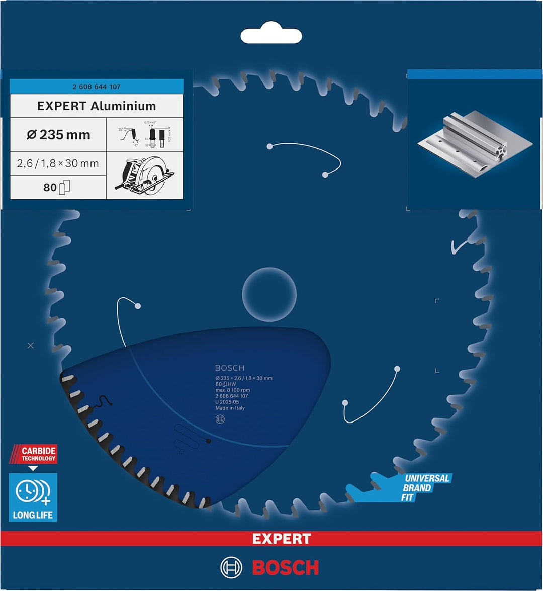Bosch Professional 1x Kreissägeblatt Expert for Aluminium (für Aluminium, Sägeblatt Ø 235 x 30 x 2,6