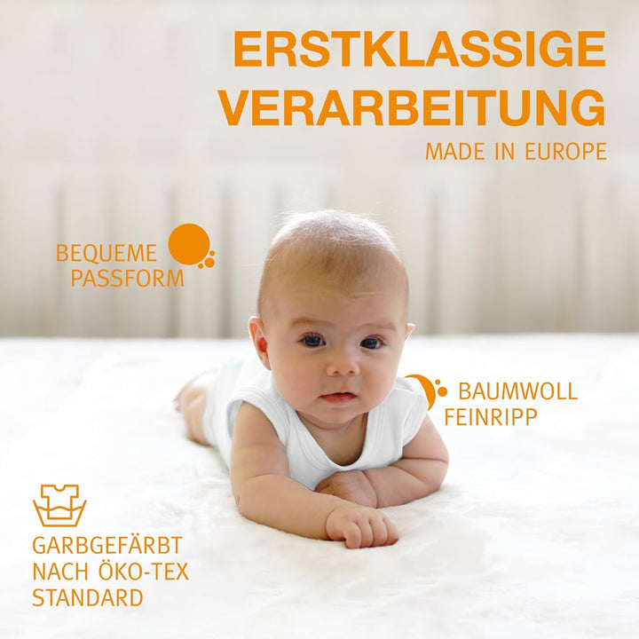 wellyou – Baby Body ohne Arm aus 100% super weicher Baumwolle – 2er Set Kinder Body Ärmellos für Mäd