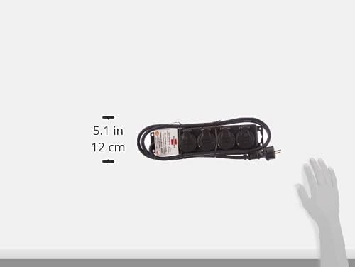 Brennenstuhl Steckdosenverteiler IP44 4-Fach schwarz 2m H07RN-F 3G1,5, französisches Stecksystem