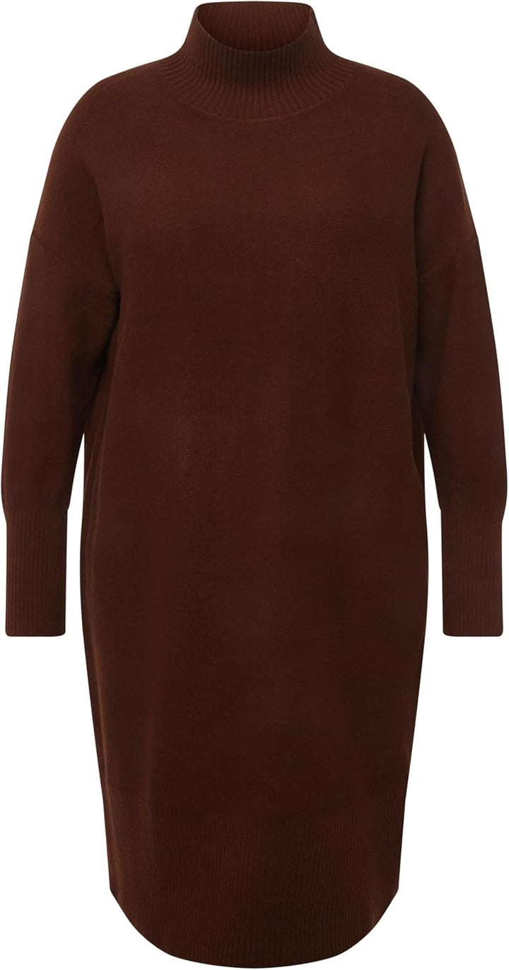 Ulla Popken Damen Strickkleid mit Stehkragen Kleider, 42-44 Grosse Grössen