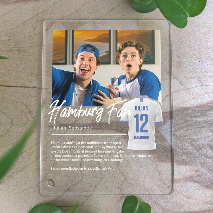 Hamburg Geschenk personalisiert - Acryl Geschenk - Definition: Hamburg Fan - Hamburg Fanartikel, Ham