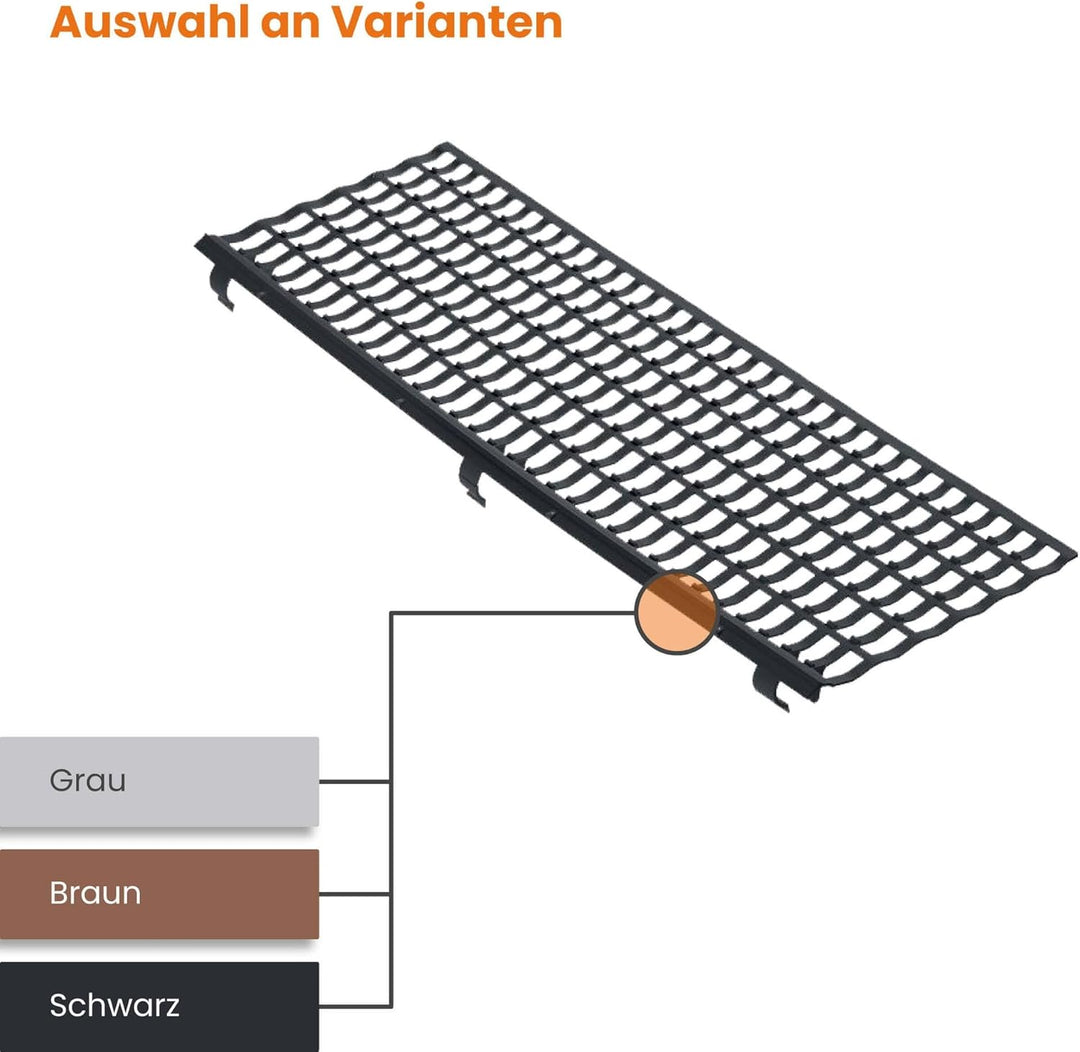 INEFA 30x Laubfangstreifen-Set Dachrinnen Laubschutz 100cm, NW100-150 (Ø100-160mm) Braun Dachrinnena