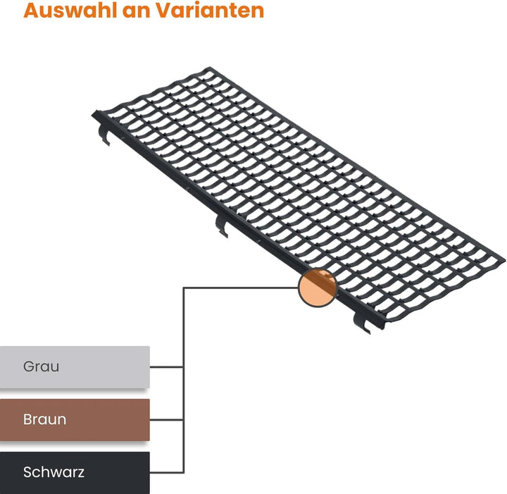 INEFA 30x Laubfangstreifen-Set Dachrinnen Laubschutz 100cm, NW100-150 (Ø100-160mm) Braun Dachrinnena