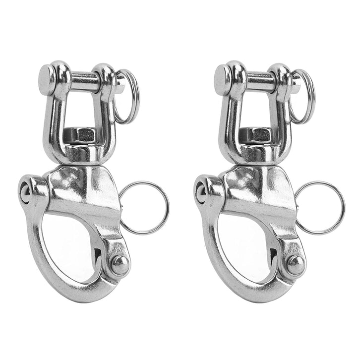 Schwenk Schnappschäkel, 2 Stück Schäkel Edelstahl, Heavy Duty Snap Schäkel Quick Release Marine Swiv
