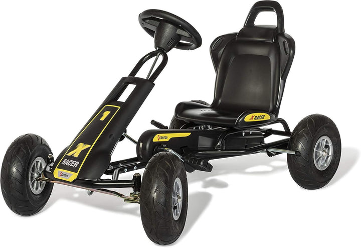 Ferbedo Go Kart AT X-Racer (Gokart / Kart in schwarz mit Soundlenkrad und Luftbereifung, ab ca. 3-8