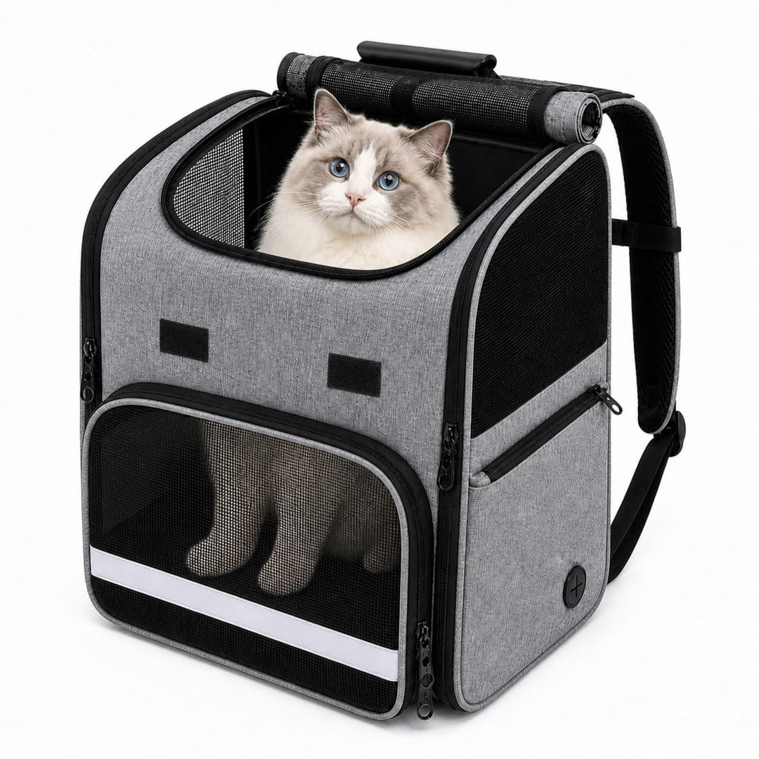 Katzenrucksack Faltbar, Hunde Rucksack, Haustier Rucksack mit verstellbaren Schultergurten, Abnehmba