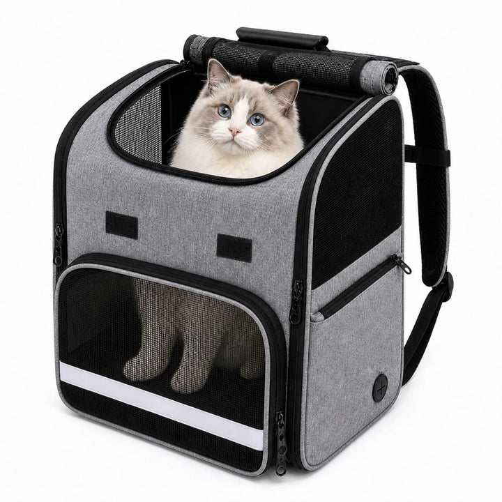 Katzenrucksack Faltbar, Hunde Rucksack, Haustier Rucksack mit verstellbaren Schultergurten, Abnehmba