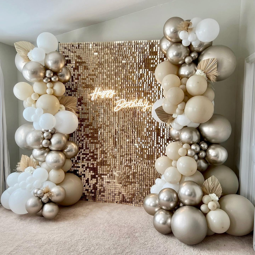 Kate Schimmernde Wand Hintergrund Champagner Gold Quadratisch Pailletten Glitzer Foto Hintergrund Pa