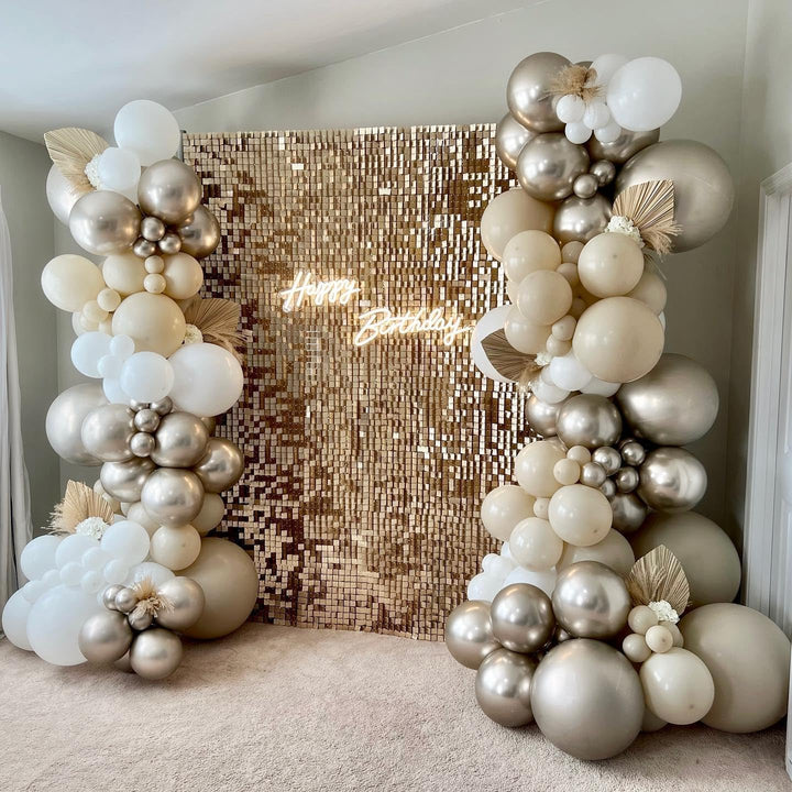 Kate Schimmernde Wand Hintergrund Champagner Gold Quadratisch Pailletten Glitzer Foto Hintergrund Pa