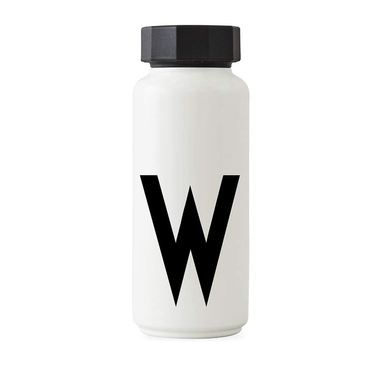 Design Letters Persönliche Edelstahl Trinkflasche Weiss (W) |500 ml| Kohlensäure geeignet BPA-Frei T