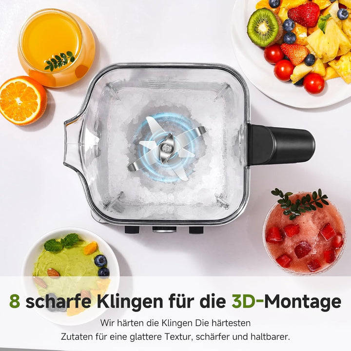 AMZCHEF Standmixer 2000 Watt | 2L Mixer Hochleistungsmixer | Blender mit 8 Einstellbaren Geschwindig