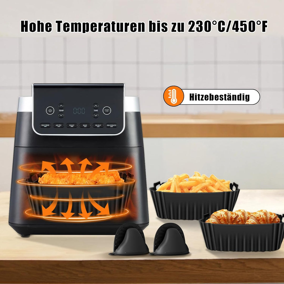 Silikonform Heissluftfritteuse für Ninja AF180EU 6,2L, 5 Stück Airfryer Silikonform für Ninja AF140E
