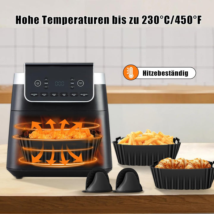 Silikonform Heissluftfritteuse für Ninja AF180EU 6,2L, 5 Stück Airfryer Silikonform für Ninja AF140E