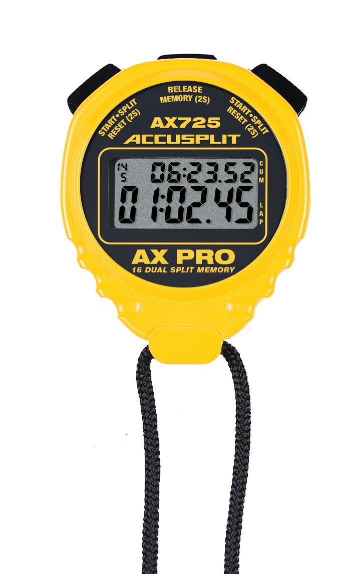 ACCUSPLIT AX725 Dual Line 16 Memory Pro Stoppuhr Gelb, Gelb