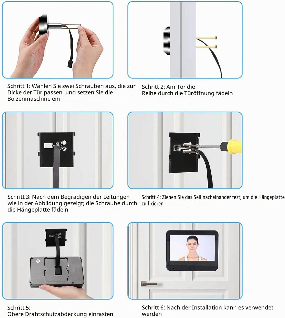 Bewinner 1080P Video Türklingel mit Kamera, 4,3-Zoll-LCD HD Bildschirm, 130° Weitwinkel, Visuelle Tü