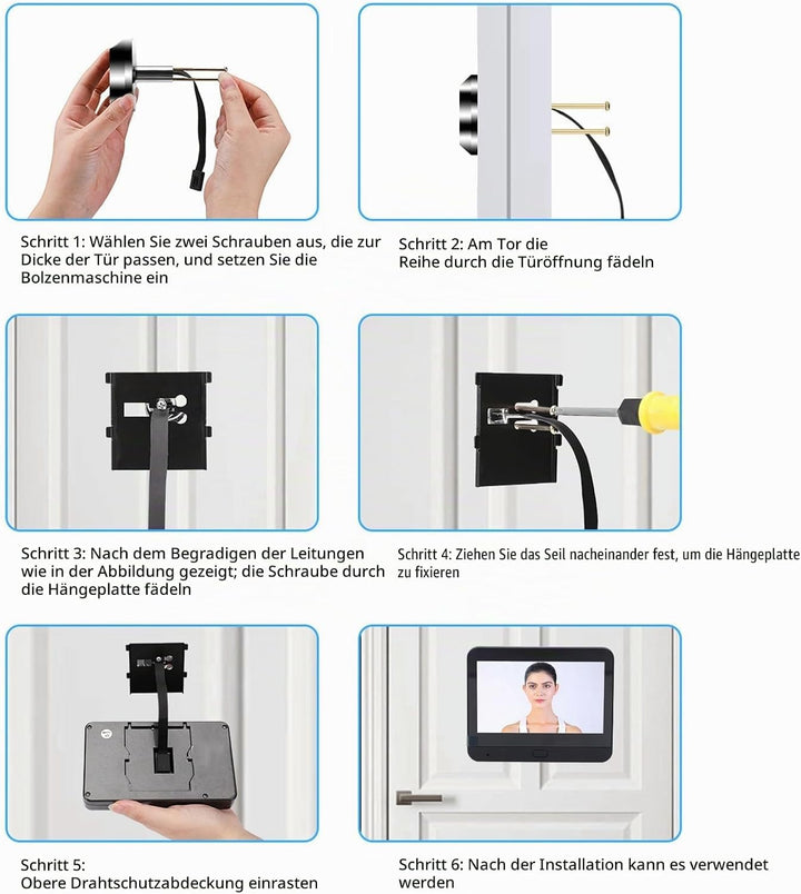 Bewinner 1080P Video Türklingel mit Kamera, 4,3-Zoll-LCD HD Bildschirm, 130° Weitwinkel, Visuelle Tü