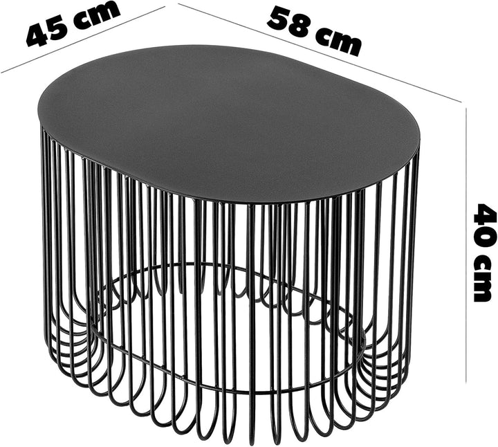 KADAX Kaffeetisch, moderner Beistelltisch für Garten, Couchtisch aus pulverbeschichtetem Stahl, Drah