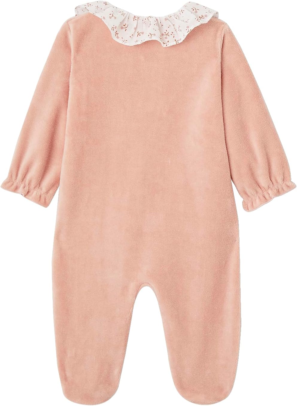 VERTBAUDET Mädchen Baby Samtstrampler mit breitem Kragen Rose 50, Rose 50