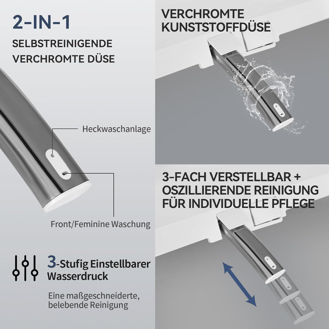 Smart Bidet Beheizter Toilettensitz mit Düse, Toilette Sitz mit Warmwasser & Trockner, Erwärmung, Se