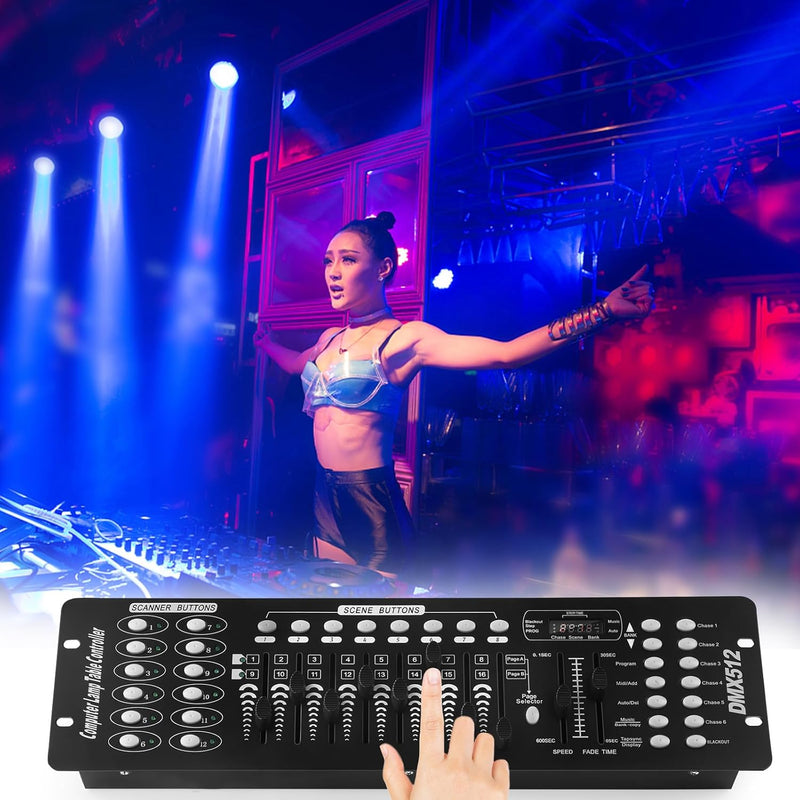 U`king DMX512 Controller, 192 Kanäle DMX512 Controller Konsole Voice-aktiviert für Lichteffekt Bühne