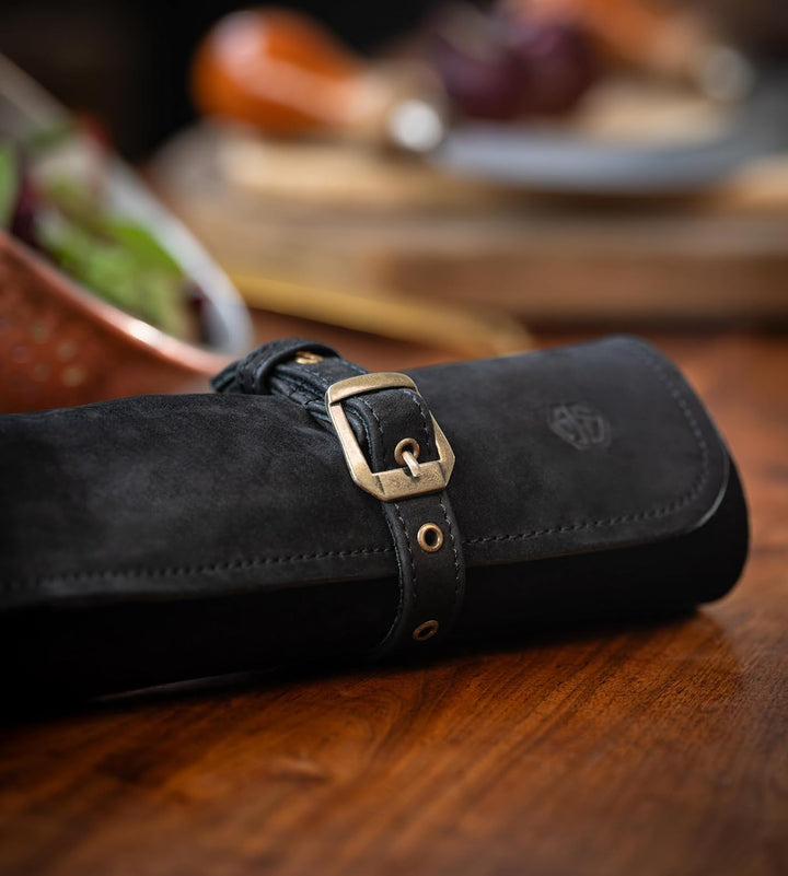 Messertasche Leder für Köche - Echt-Leder Kochmesserrolle gross – Messer Tasche Kochmesser verschlie