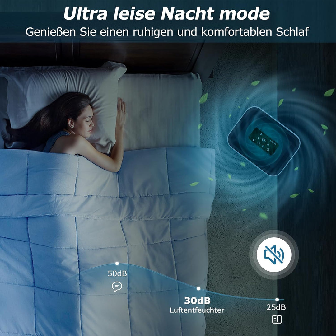 Luftentfeuchter elektrisch 2800ML,Tragbar Dehumidifier for Home mit Abtauen & Timer,Leise raumentfeu