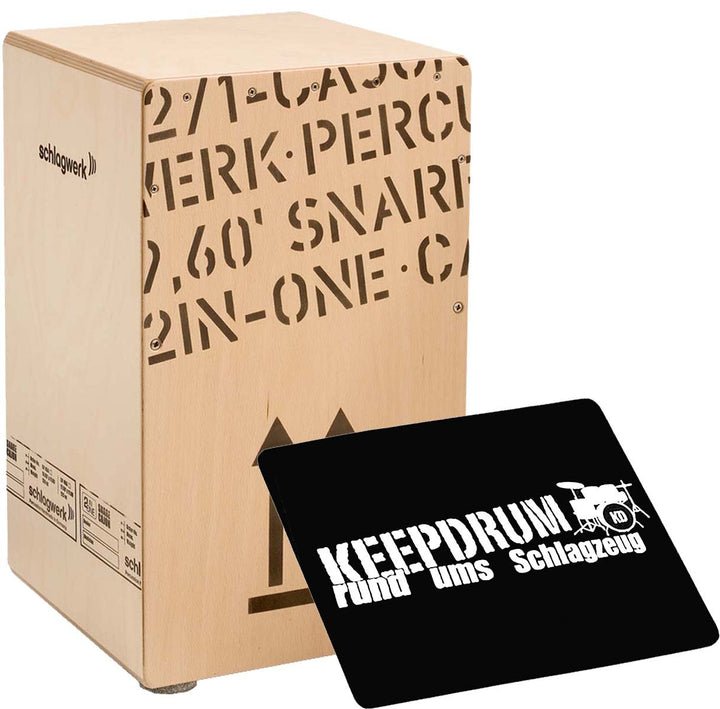 Schlagwerk CP 404 Natur 2inOne Snare Cajon Large + keepdrum Sitzpad CP-01