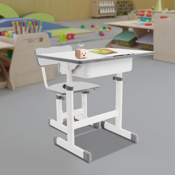 Kinderschreibtisch Stuhl Höhenverstellbar, Verstellbarer Schreibtisch und Stuhl, Schreibtisch-Set fü