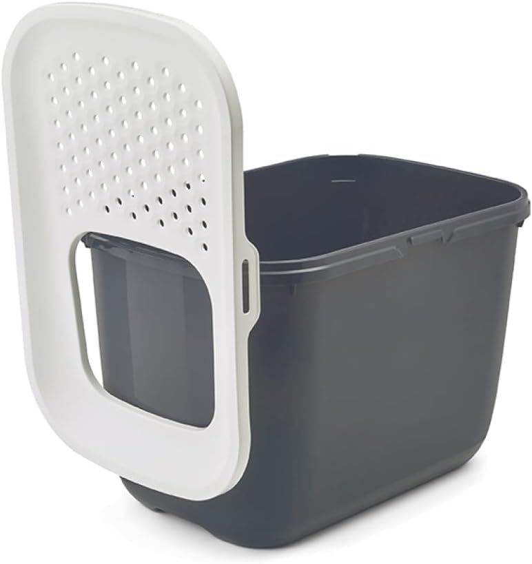 Katzentoilette "Hop In",Grau Anthrazit / Weiss, 58,5 x 39 x 39,5 cm