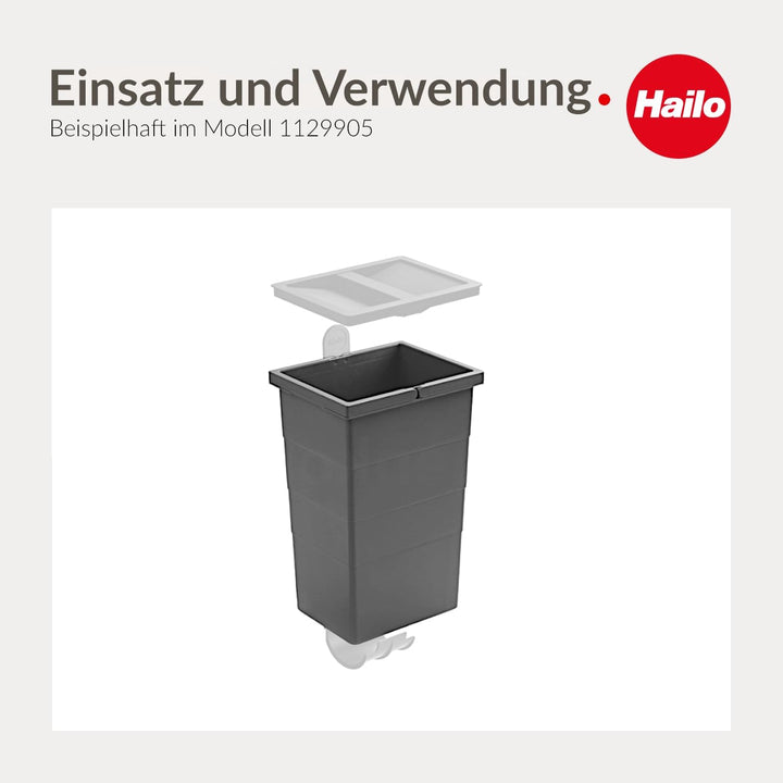 Hailo Inneneimer Kunststoff slategrey 13 L Abfallsammler Mülleimer Doppelhenkel
