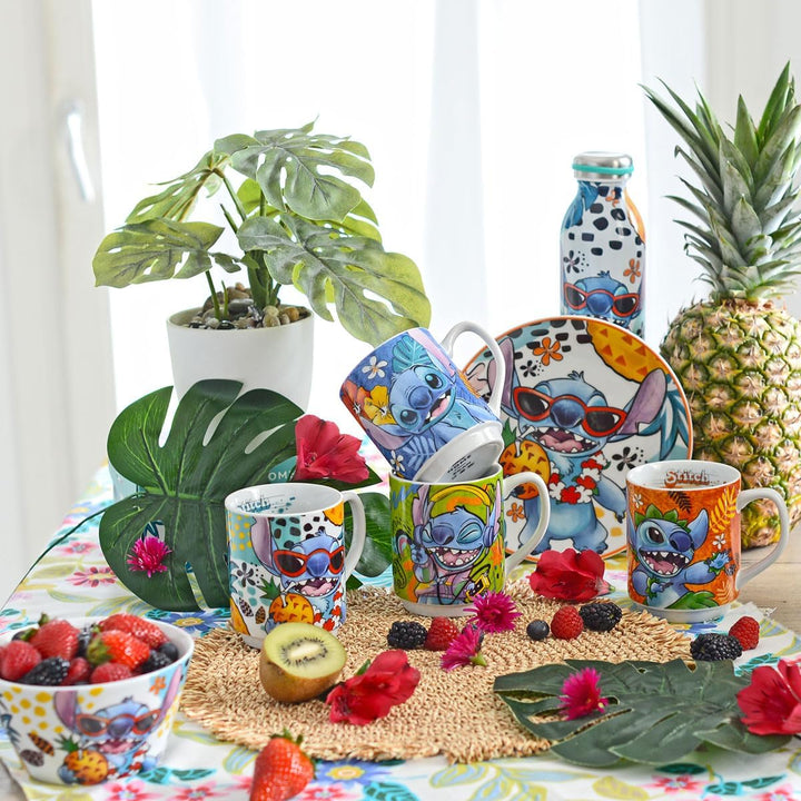 Egan Set Dessertteller + Tasse + Bowl Stitch weiss