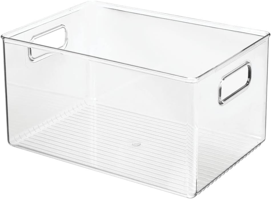 mDesign Aufbewahrungsbox mit Griffen – hohe Kühlschrankbox zur Lebensmittelaufbewahrung – Ablage aus