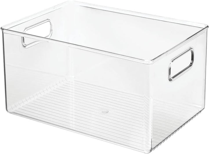 mDesign Aufbewahrungsbox mit Griffen – hohe Kühlschrankbox zur Lebensmittelaufbewahrung – Ablage aus