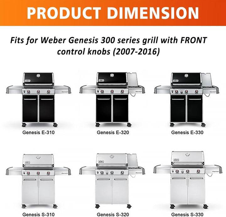 Denmay 7524 49,5 x 32,8cm Gusseisen Grillrost für Weber Genesis E-310/ E-320/ E-330, S-310/ S-320/ S