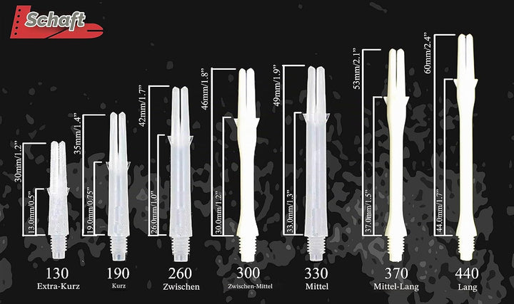 LSTYLE Dart Shafts: L-Shaft Carbon Silent - Spinning Dart Stems - Champagne Rings Included Schwarz /