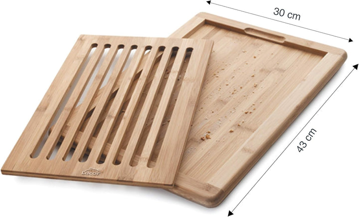Lacor 60487 Brot Schneidebrett Bambu, Holz, braun, 40 x 30 x 2 cm