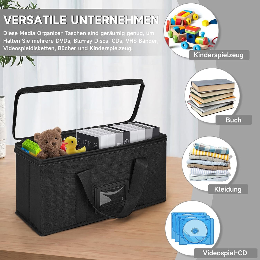 IPEB CD-Aufbewahrungsbox, 2 CD Boxes, CD-Aufbewahrungstasche (34 * 16 * 14cm), für Insgesamt 60-62 C