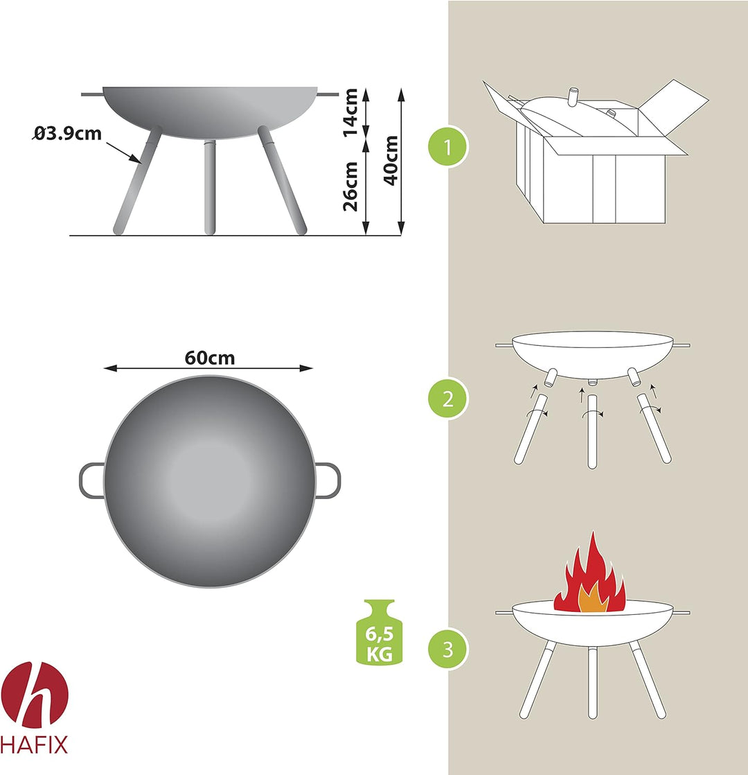 HAFIX® Feuerschale, Feuerkorb, Feuerschalen für Garten, Feuerstelle Outdoor, Feuerschale, Feuertonne